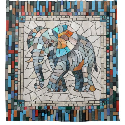 Niedliche Elefantenkunst Duschvorhang (Vorderseite)