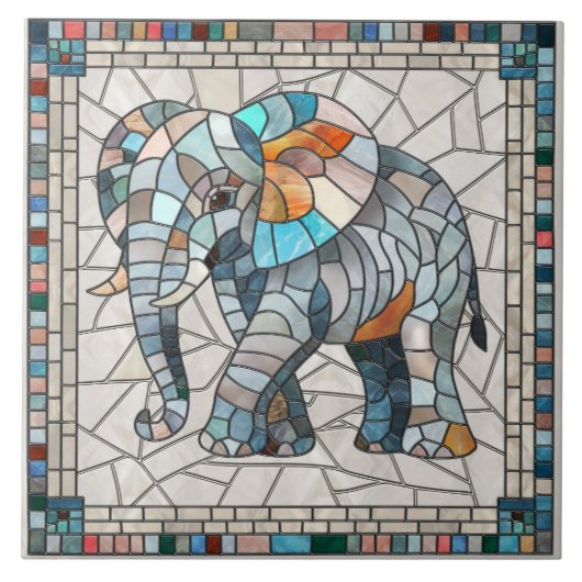 Niedliche Elefantenkunst Fliese (Vorderseite)