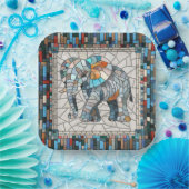 Niedliche Elefantenkunst Pappteller (Party)