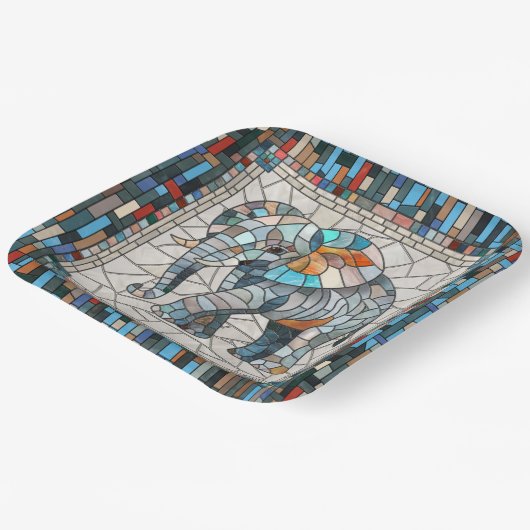 Niedliche Elefantenkunst Pappteller (Gewinkelt)