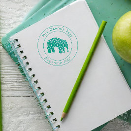 Niedliche Elefantenlehrer gut gemacht Permastempel