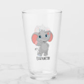 Niedliche Elefantenliebhaber fügen Glass hinzu Glas (Vorderseite)