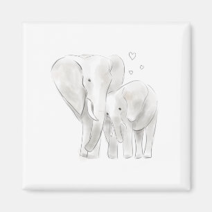 Niedliche Elefantenmaus und Babyskizze Magnet