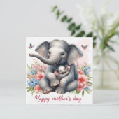 Niedliche Elefantenmütter Karte (Stehend Vorderseite)