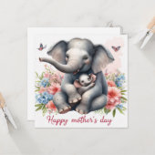 Niedliche Elefantenmütter Karte (Vorderseite/Rückseite Beispiel)