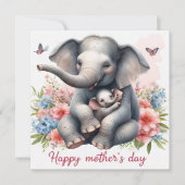 Niedliche Elefantenmütter Karte (Vorderseite)