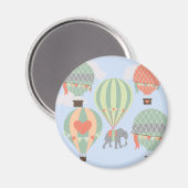 Niedliche Elefantenreiten Heißluftballons steigen Magnet (Vorderseite/Rückseite)