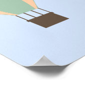 Niedliche Elefantenreiten Heißluftballons steigen Poster (Ecke)