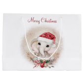 Niedliche Elefantenweihnachtswanne Große Geschenktüte (Rückseite)