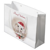 Niedliche Elefantenweihnachtswanne Große Geschenktüte (Vorderseite Schrägansicht)