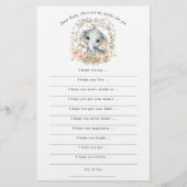 Niedliche Elefantenwünsche für Babydusche (Vorderseite)