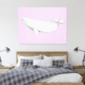 Niedliche Elegant Beluga Whale Buchführung Leinwanddruck (Insitu (Schlafzimmer))