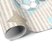 Niedliche Elegant Blue Ivory Stripes Toys Boy Dusc Geschenkpapier (Rolleneckpunkt)