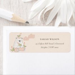 Niedliche Elegant Blush Pink Bär Herz Birds Adress