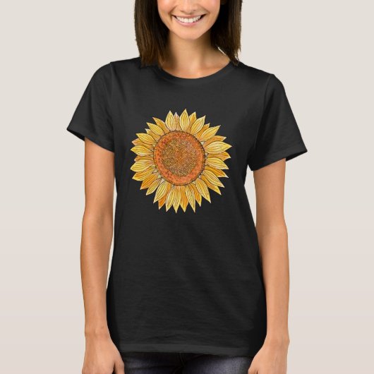 Niedliche Elegant Boho Floral Trendy Gelbe Sonnenb T-Shirt (Vorderseite)