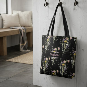 Niedliche Elegant-Boho-Wildblumen Personalisiert Tasche