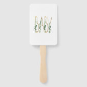 Niedliche Elegant Greenery Floral Baby Dusche Fächer (Rückseite)