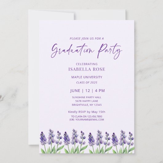 Niedliche Elegant-Minimal-Studium Einladung (Vorderseite)