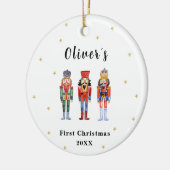 Niedliche Elegant Nutcracker Baby's First Christma Keramik Ornament (Links)