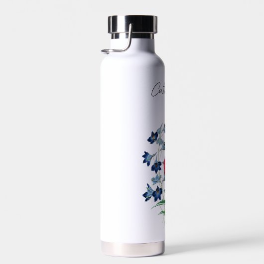 Niedliche Elegant Poppy Bluebells Daisy Blume Name Trinkflasche (Rechts)