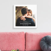 Niedliche Elegant White Mr. und Mrs. Foto Wedding Leinwanddruck (Insitu (Wohnzimmer))