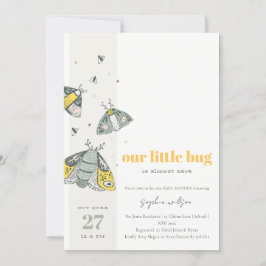 Niedliche Elegant Yellow Gray Little Bug Baby Dusc Einladung
