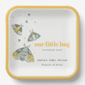 Niedliche Elegant Yellow Gray Little Bug Baby Dusc Pappteller (Vorderseite)
