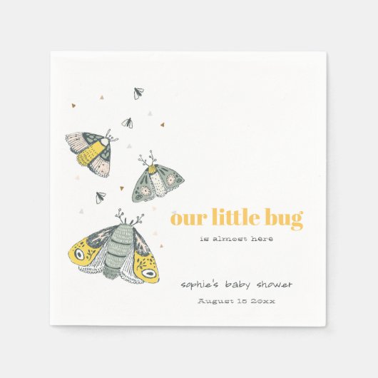 Niedliche Elegant Yellow Gray Little Bug Baby Dusc Serviette (Vorderseite)