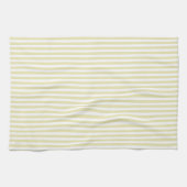 Niedliche Elegante Blassgoldene und weiß gestreift Geschirrtuch (Horizontal)