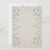 Niedliche elegante Blume Einladung zur Hochzeit (Rückseite)