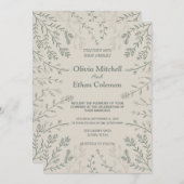 Niedliche elegante Blume Einladung zur Hochzeit (Vorne/Hinten)