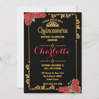 Niedliche Elegante Blumenquinceanera zum Geburtsta Einladung