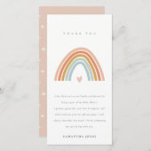 Niedliche elegante Blush Blue Heart Rainbow Baby D Dankeskarte (Vorne/Hinten)