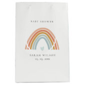 Niedliche elegante Blush Blue Heart Rainbow Baby D Mittlere Geschenktüte (Vorderseite)