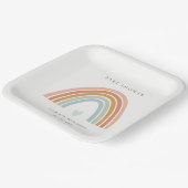 Niedliche elegante Blush Blue Heart Rainbow Baby D Pappteller (Gewinkelt)