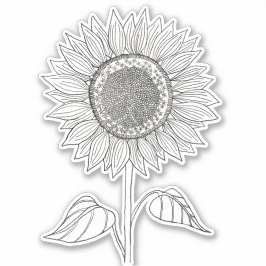 Niedliche elegante Boho Black and White Pencil Son Aufkleber (Vorderseite)