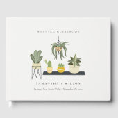 Niedliche elegante gepolsterte Blätter Sukkulente  Gästebuch (Vorderseite)