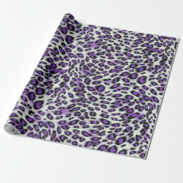 Niedliche, elegante Lila Leopardendruckerei Geschenkpapier