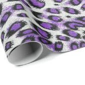 Niedliche, elegante Lila Leopardendruckerei Geschenkpapier (Rolleneckpunkt)