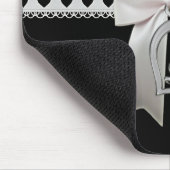 Niedliche, elegante Polka dotiert weißes Band und  Mousepad (Ecke)