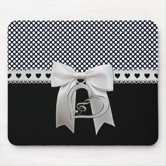 Niedliche, elegante Polka dotiert weißes Band und  Mousepad (Vorne)