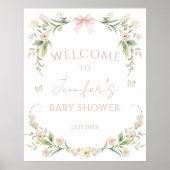 Niedliche Elegante Rosa Bläserbaby Girl Dusche Her Poster (Vorne)