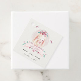 Niedliche elegante Rosa Bläserblüte & Birds Babydu Geschenkanhänger