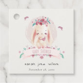 Niedliche elegante Rosa Bläserblüte & Birds Babydu Geschenkanhänger (Vorderseite)