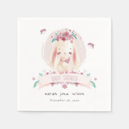 Niedliche elegante Rosa Bläserblüte & Birds Babydu Serviette