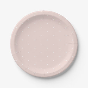 Niedliche, elegante, rosa Pink-weiße Polka-Punkte Pappteller