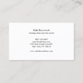 Niedliche, elegante rosa und weiße Streifen Visitenkarte (Rückseite)