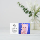 Niedliche Elegante Script Beruflich Royal Plushie Visitenkarte (Stehend Vorderseite)