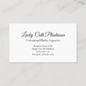 Niedliche Elegante Script Beruflich Royal Plushie Visitenkarte (Rückseite)