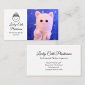 Niedliche Elegante Script Beruflich Royal Plushie Visitenkarte (Vorne/Hinten)